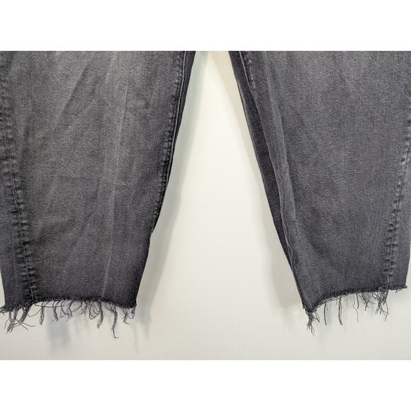 American Eagle Raw Hem Stretch Barrel Jean in Black - Picture 3 of 11